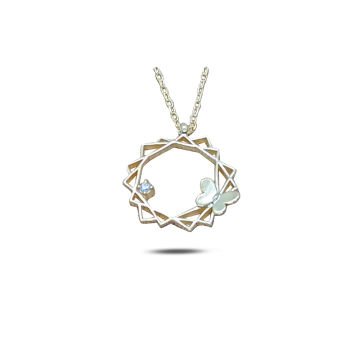 Beelo Silver Pırlanta Kelebek Gümüş Kolye