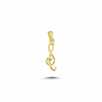 Beelo Gold 14K Altın Solfej Anahtarı Kolye Ucu