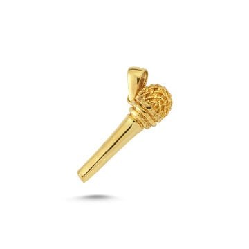 Beelo Gold 14K Altın Mikrofon Kolye Ucu