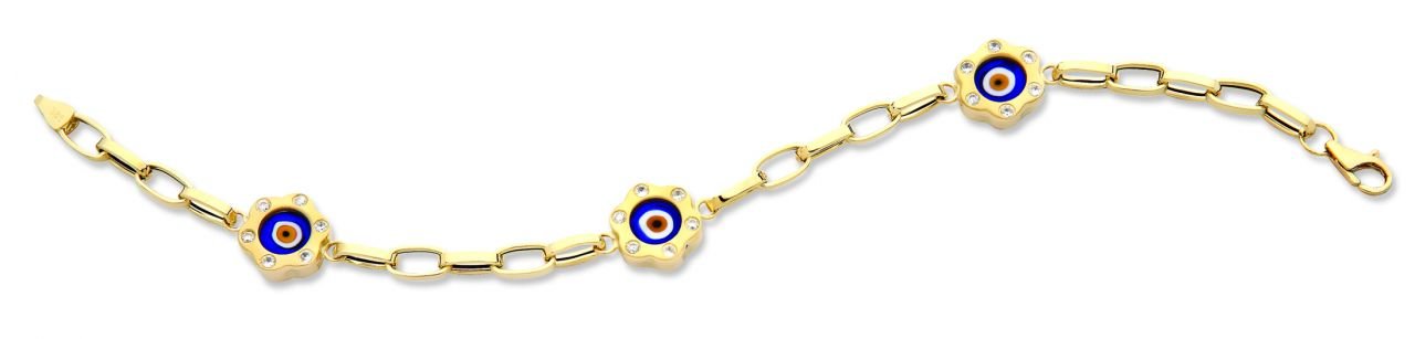 Beelo Gold 14K Altın Göz Nazar Bileklik BA005