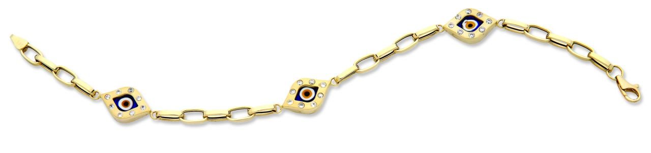 Beelo Gold 14K Altın Göz Nazar Bileklik BA006