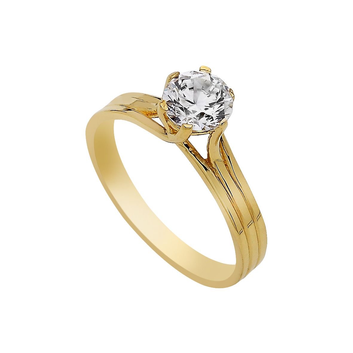 Beelo Gold 14K Altın Tek Taş Yüzük TYTT002