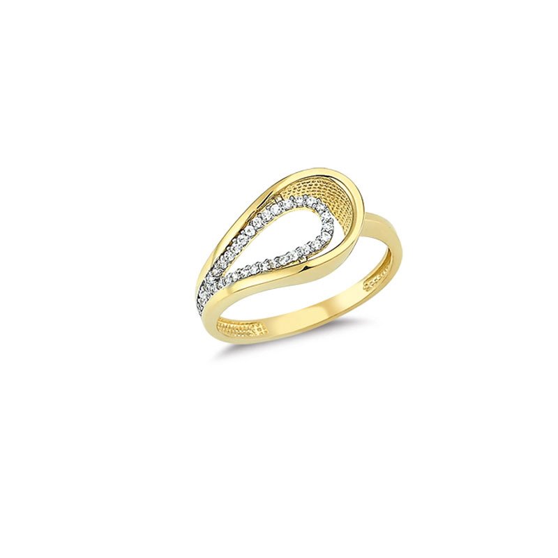 Beelo Gold 14K Altın Taşlı Yüzük