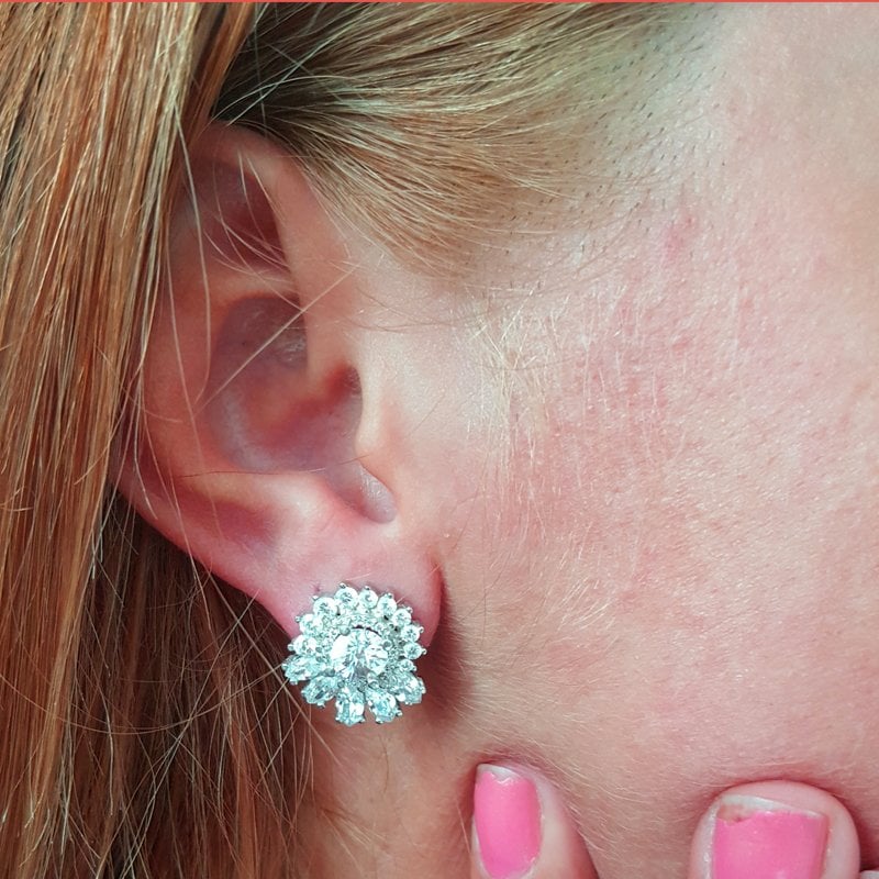 925K Gümüş Baget  Tasarım  Küpe