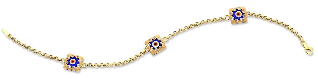 Beelo Gold 14K Altın Yıldız Nazar Bileklik BA013