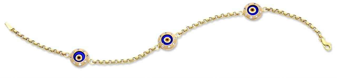 Beelo Gold 14K Altın Göz Nazar Bileklik BA014