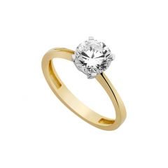 Beelo Gold 14K Altın Tek Taş Yüzük TYTT009