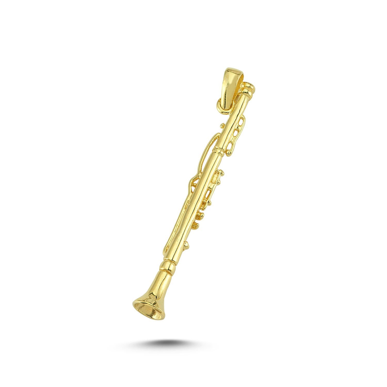 Beelo Gold 14K Altın Klarnet Kolye Ucu