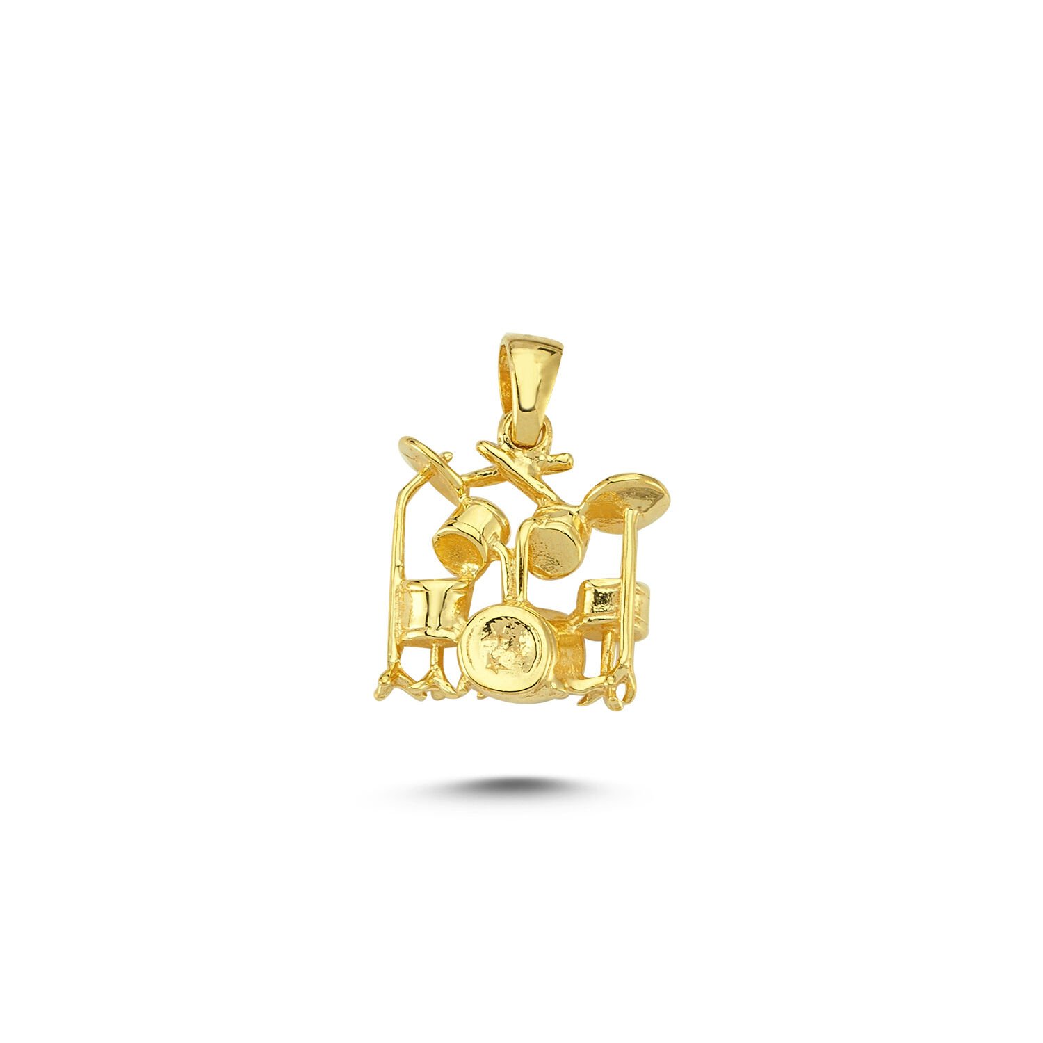 Beelo Gold 14K Altın Bateri Davul Seti Kolye Ucu