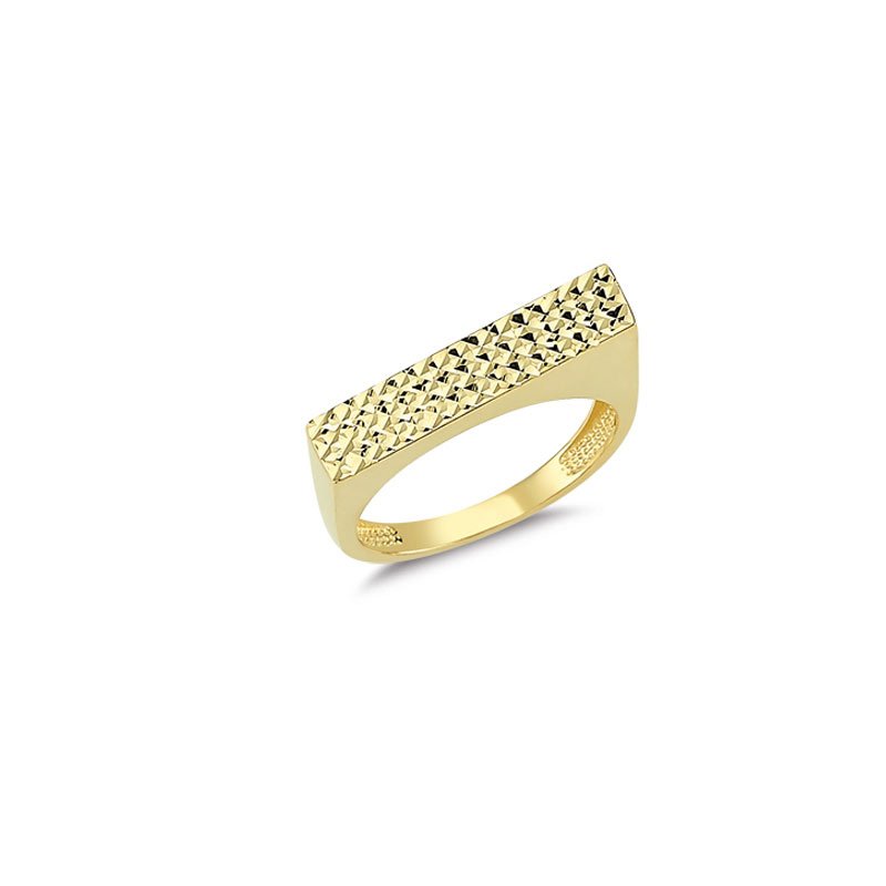 Beelo Gold 14K Altın Elmas Kesim Tasarım Yüzük