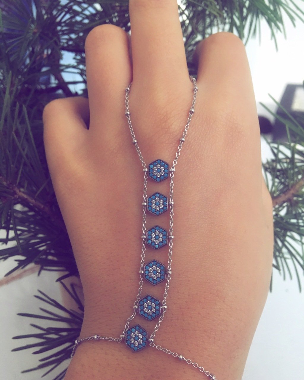 Beelo Silver 925K Gümüş Nazar Şahmeran Bileklik