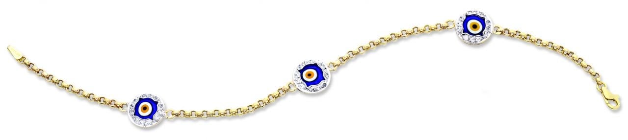 Beelo Gold 14K Altın Göz Nazar Bileklik BA026