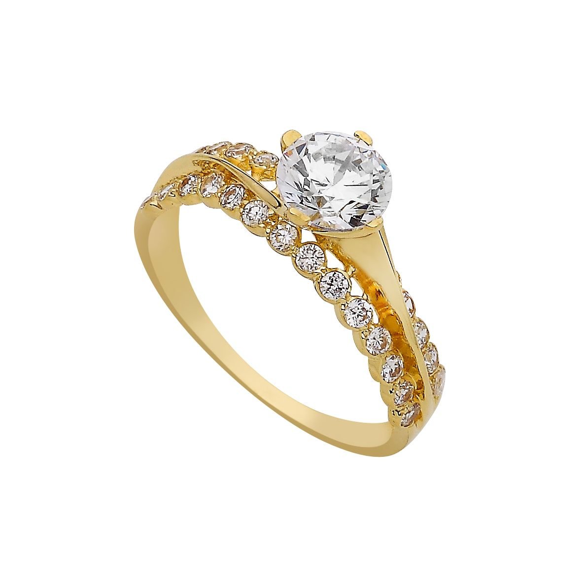 Beelo Gold 14K Altın Tek Taş Yüzük TYTT020