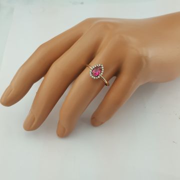 Beelo Gold 14K Altın Yakut Tasarım Yüzük