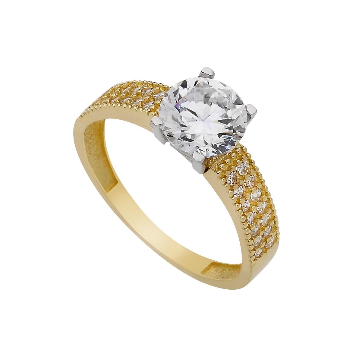 Beelo Gold 14K Altın Tek Taş Yüzük TYTT022