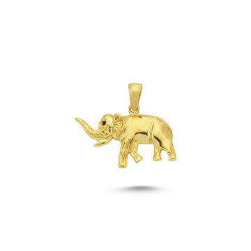 Beelo Gold 14K Altın Taşlı Fil Kolye Ucu