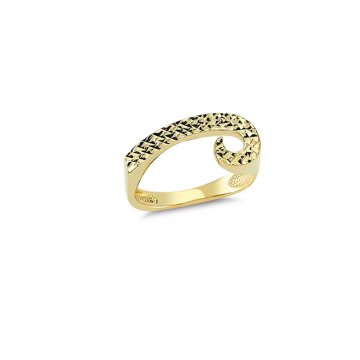 Beelo Gold 14K Altın Tasarım Elmas Kesim Yüzük 