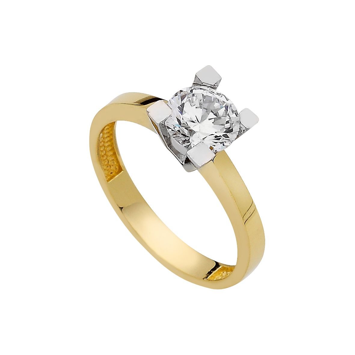 Beelo Gold 14K Altın Tek Taş Yüzük TYTT026