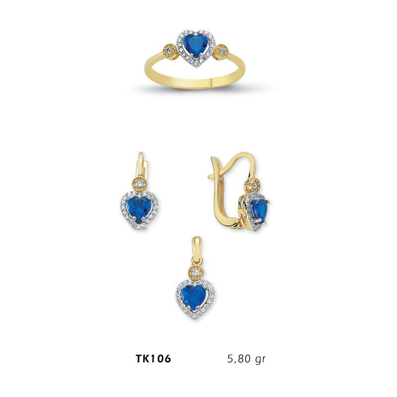 Beelo Gold 14K Altın Üçlü Kalp Set BGTKH106