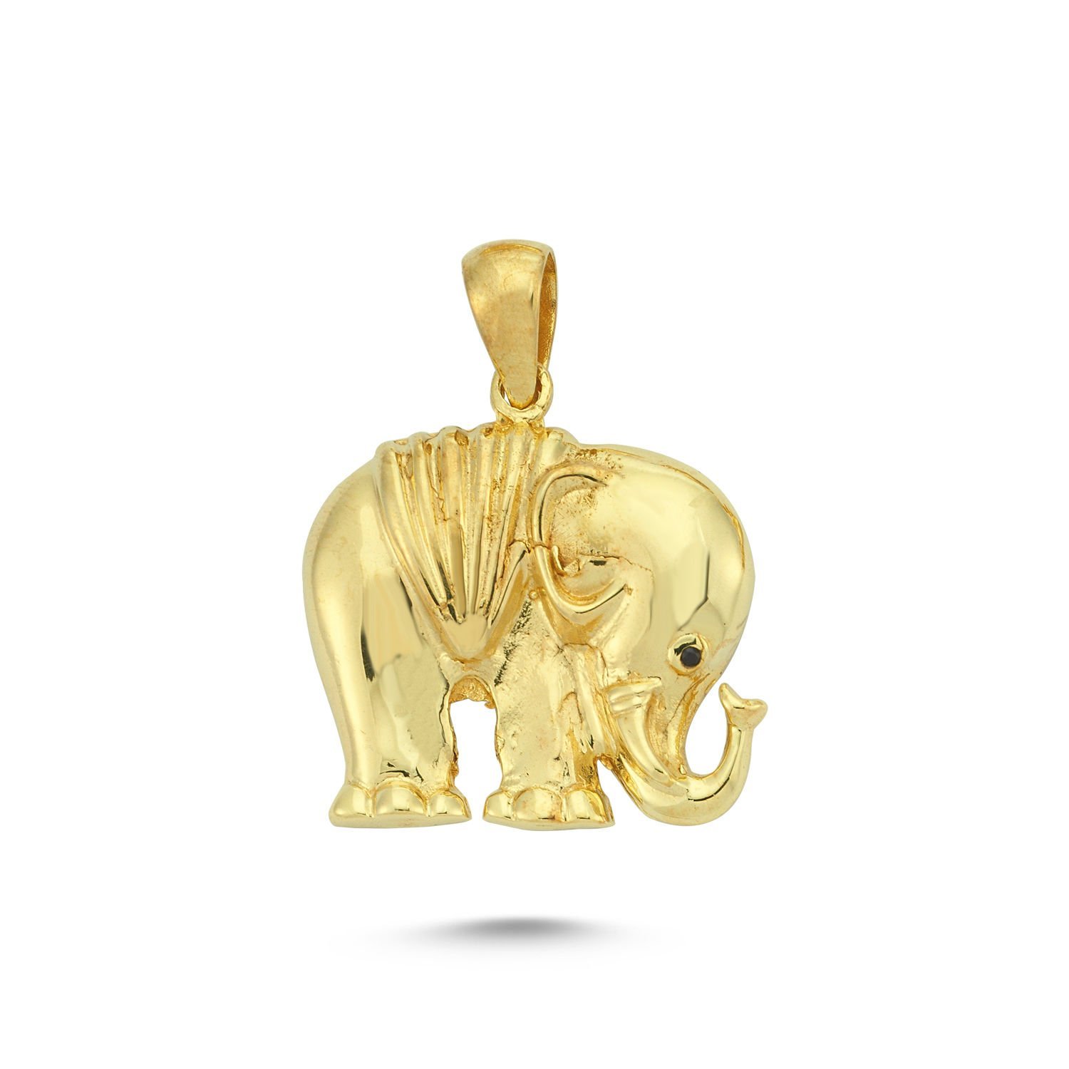 Beelo Gold 14K Altın Taşlı Fil Kolye Ucu