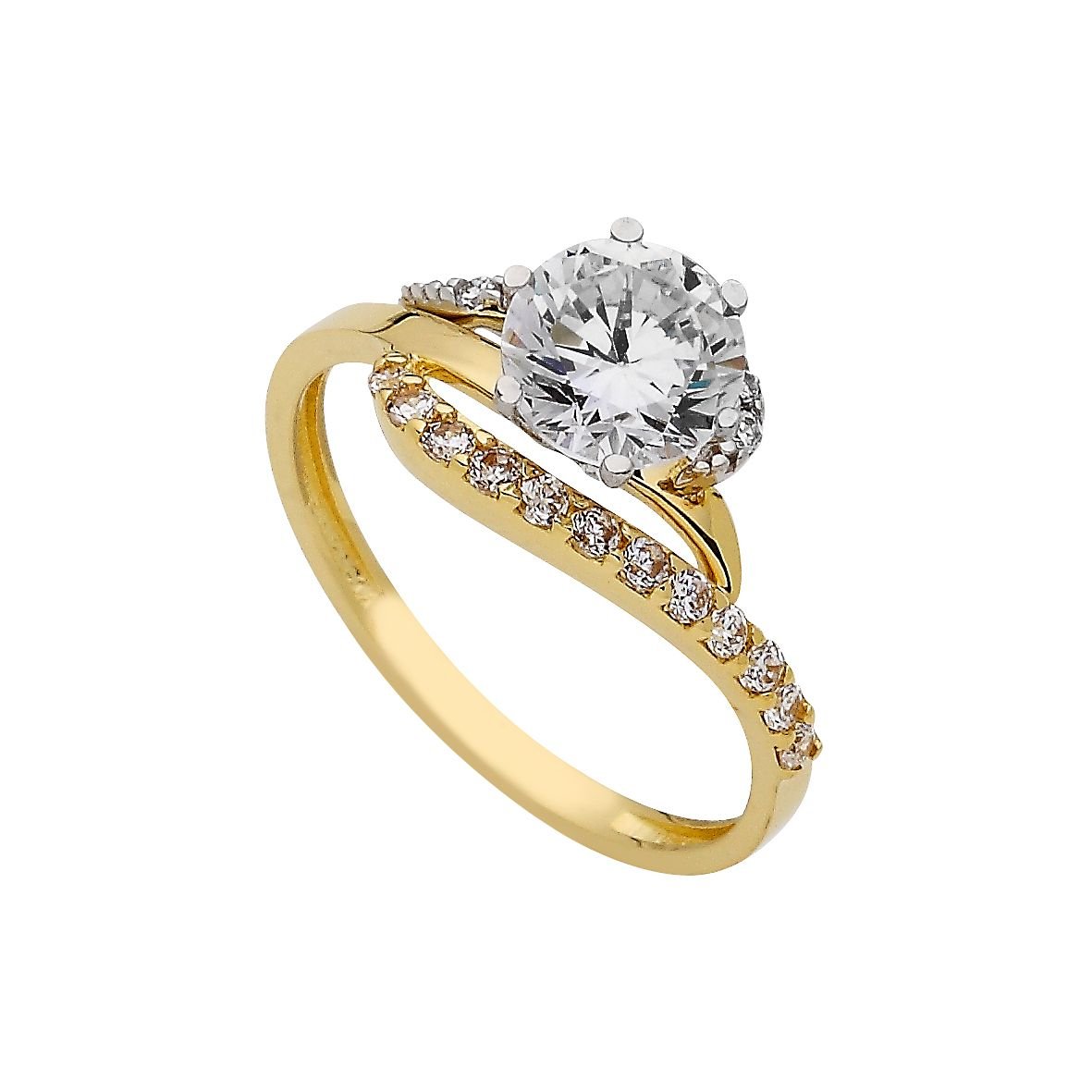 Beelo Gold 14K Altın Tek Taş Yüzük TYTT036