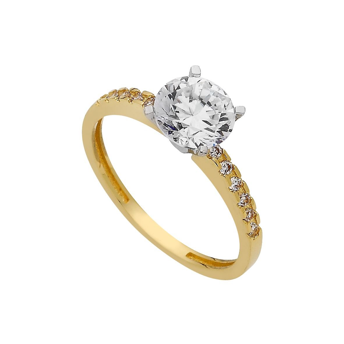 Beelo Gold 14K Altın Tek Taş Yüzük TYTT043