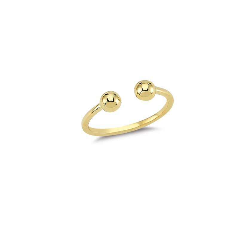 Beelo Gold 14K Altın İkili Top Yüzük