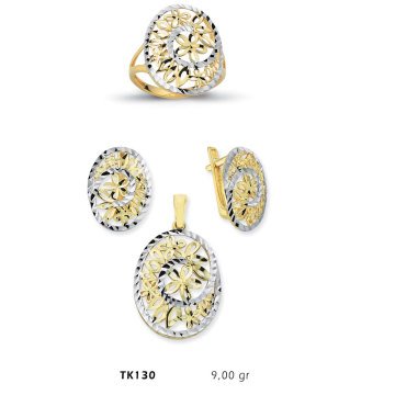 Beelo Gold 14K Altın Üçlü Set BGTKH130