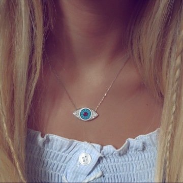 Beelo Silver 925K Gümüş Tasarım Göz Kolye