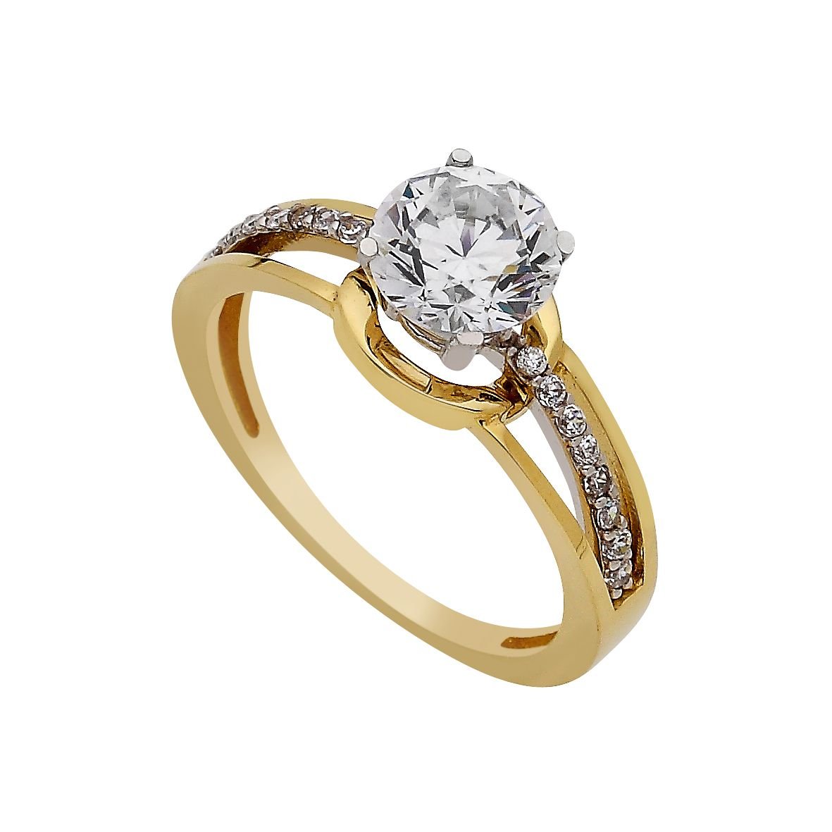 Beelo Gold 14K Altın Tek Taş Yüzük TYTT056