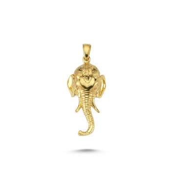 Beelo Gold 14K Altın Fil Başı Kolye Ucu
