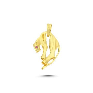 Beelo Gold 14K Altın Panter Taşlı Kolye Ucu