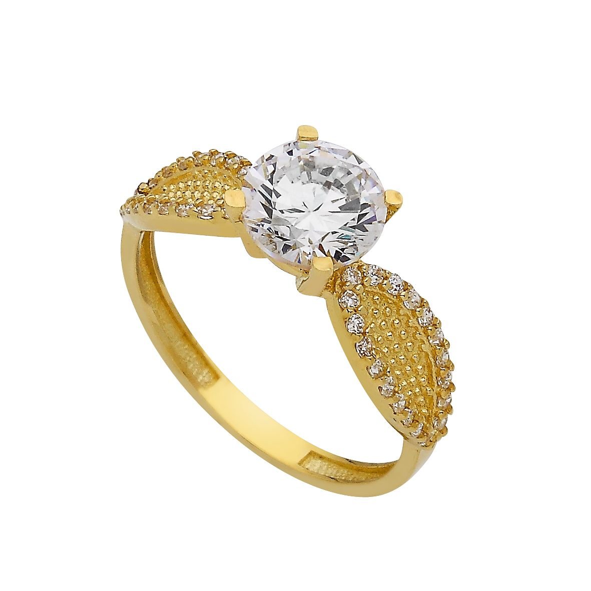 Beelo Gold 14K Altın Tek Taş Yüzük TYTT059