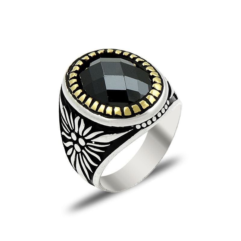 Beelo Silver 925K Gümüş Oniks Erkek Yüzük BSBT014