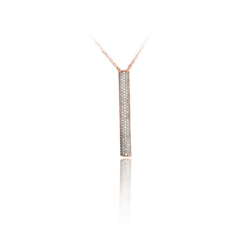 Beelo Silver  Rose 925K Gümüş Zirkon Tasarım Kolye