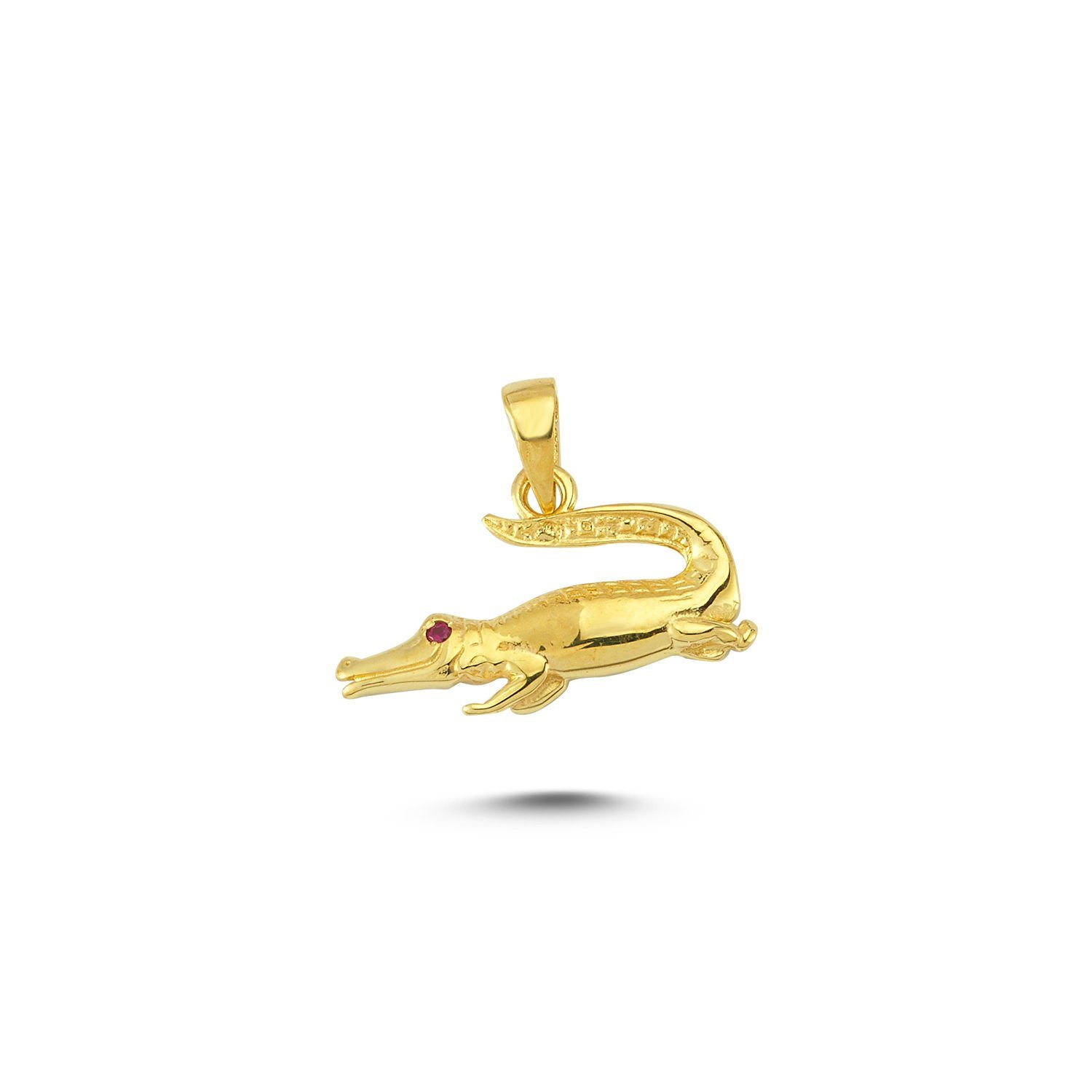 Beelo Gold 14K Altın Timsah Kolye Ucu