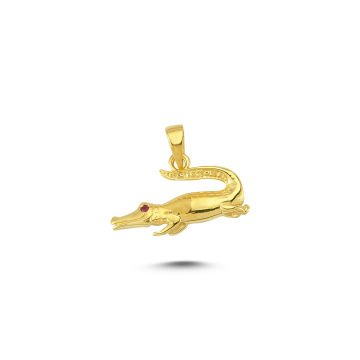 Beelo Gold 14K Altın Timsah Kolye Ucu
