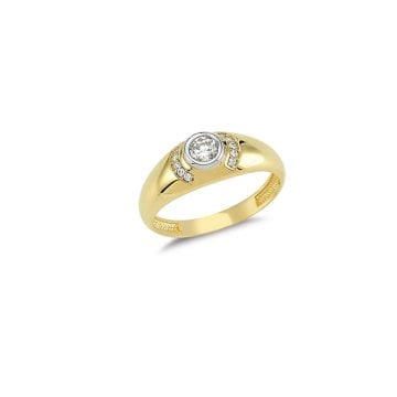 Beelo Gold 14K Altın Taşlı Tasarım Yüzük