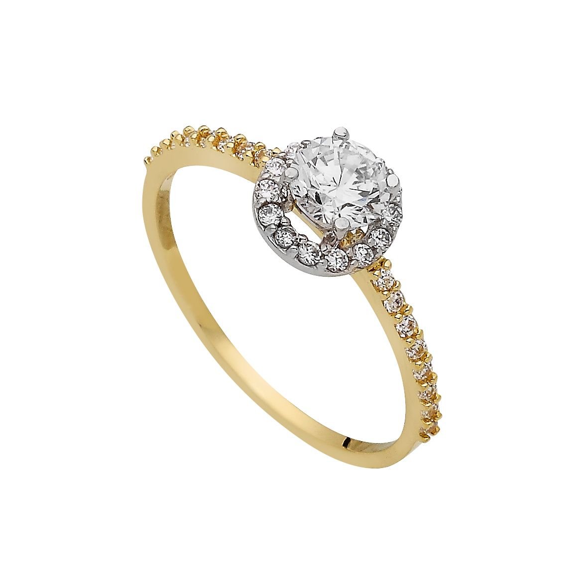 Beelo Gold 14K Altın Tek Taş Yüzük TYTT066