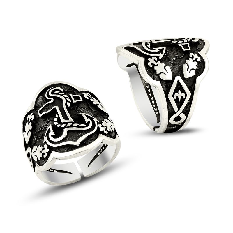 Beelo Silver 925K Gümüş Çıpa Yüzük