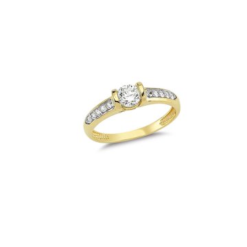 Beelo Gold 14K Altın Taşlı Tasarım Yüzük