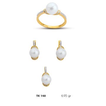 Beelo Gold 14K Altın Üçlü İnci Set BGTKH148
