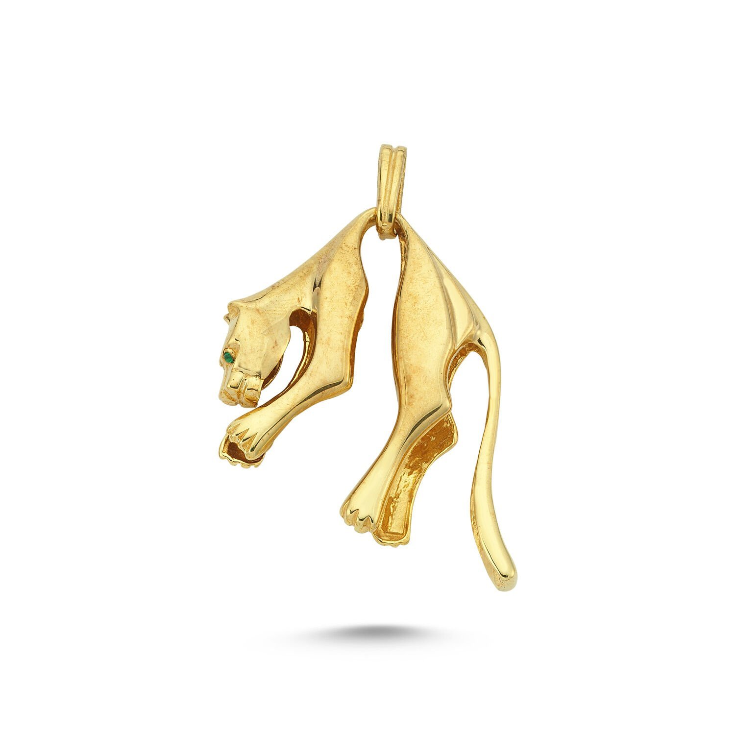 Beelo Gold 14K Altın Leopar Taşlı Kolye Ucu