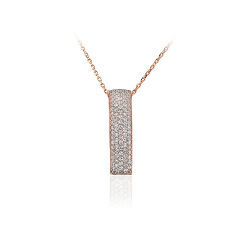 Beelo Silver  Rose 925K Gümüş Zirkon Tasarım Kolye