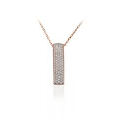 Beelo Silver  Rose 925K Gümüş Zirkon Tasarım Kolye