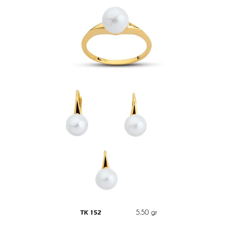 Beelo Gold 14K Altın Üçlü İnci Set BGTKH152