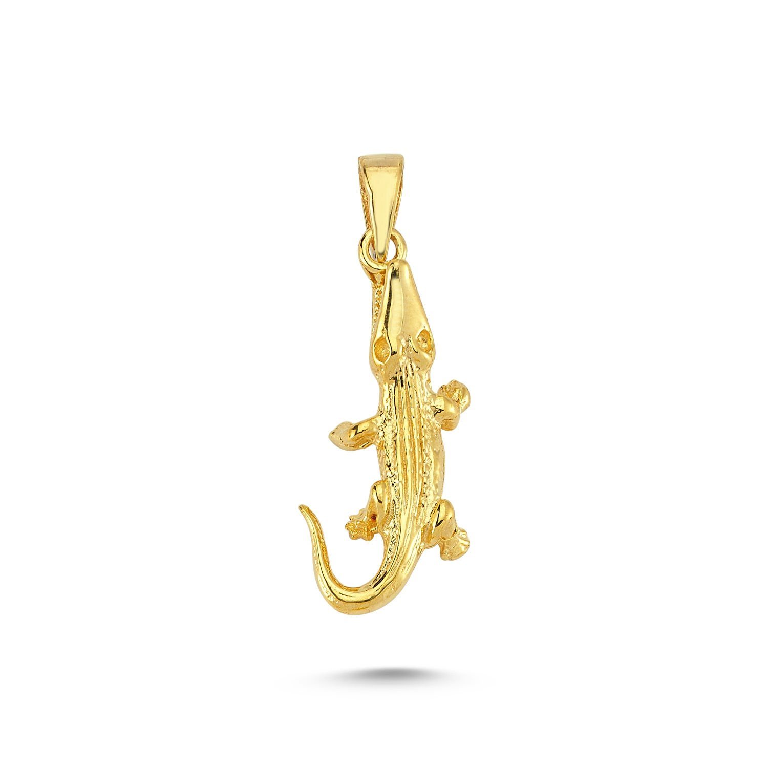 Beelo Gold 14K Altın Timsah Kolye Ucu