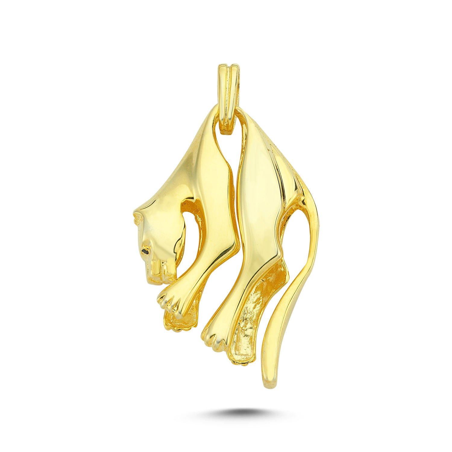 Beelo Gold 14K Altın Kaplan Taşlı Kolye Ucu