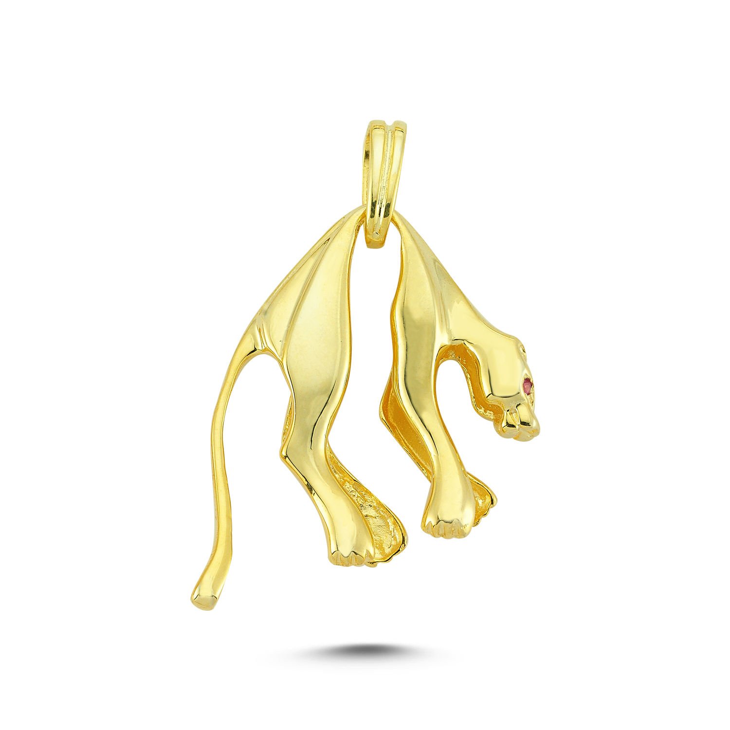 Beelo Gold 14K Altın Kaplan Taşlı Kolye Ucu