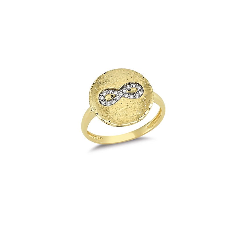 Beelo Gold 14K Altın Tasarım Yuvarlak Sonsuzluk Yüzük